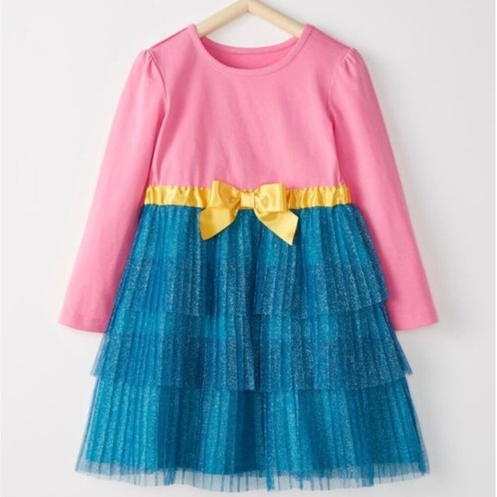 Hanna Andersson Long sleeve pink blue tutu dress size 130 cm / 8